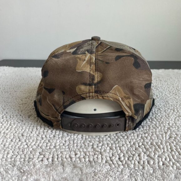 VINTAGE 80'S CAMO HUNTING SNAPBACK TRUCKER HAT ADULT OSFA CAMOUFLAGE MADE IN USA - Picture 4 of 6